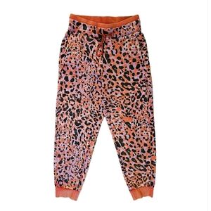 JoyLab Orange Black Leopard Print Joggers
